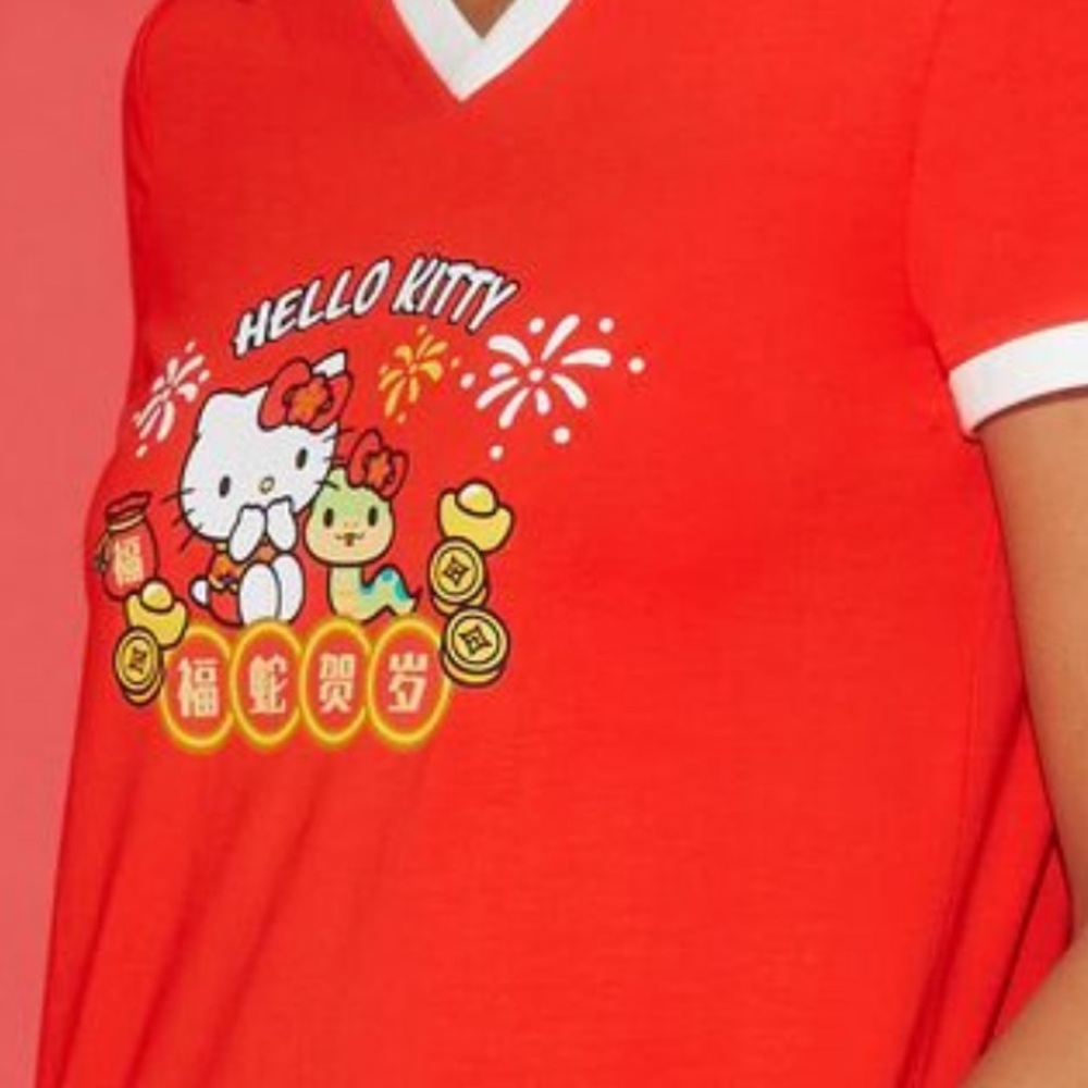Hello Kitty Red Lunar New Year Graphic T-Shirt - Picture 7 of 16